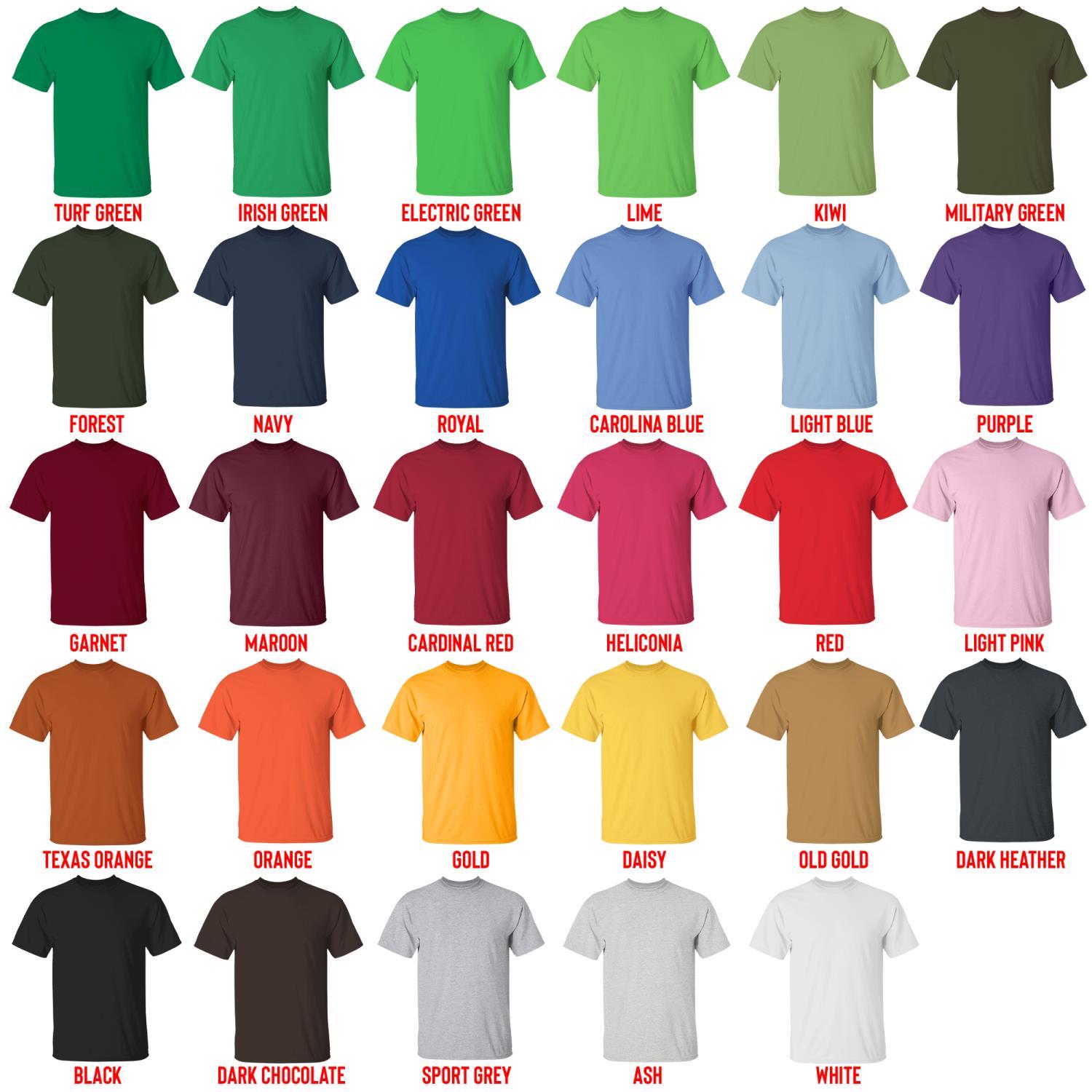 t shirt color chart - Black Clover Gifts